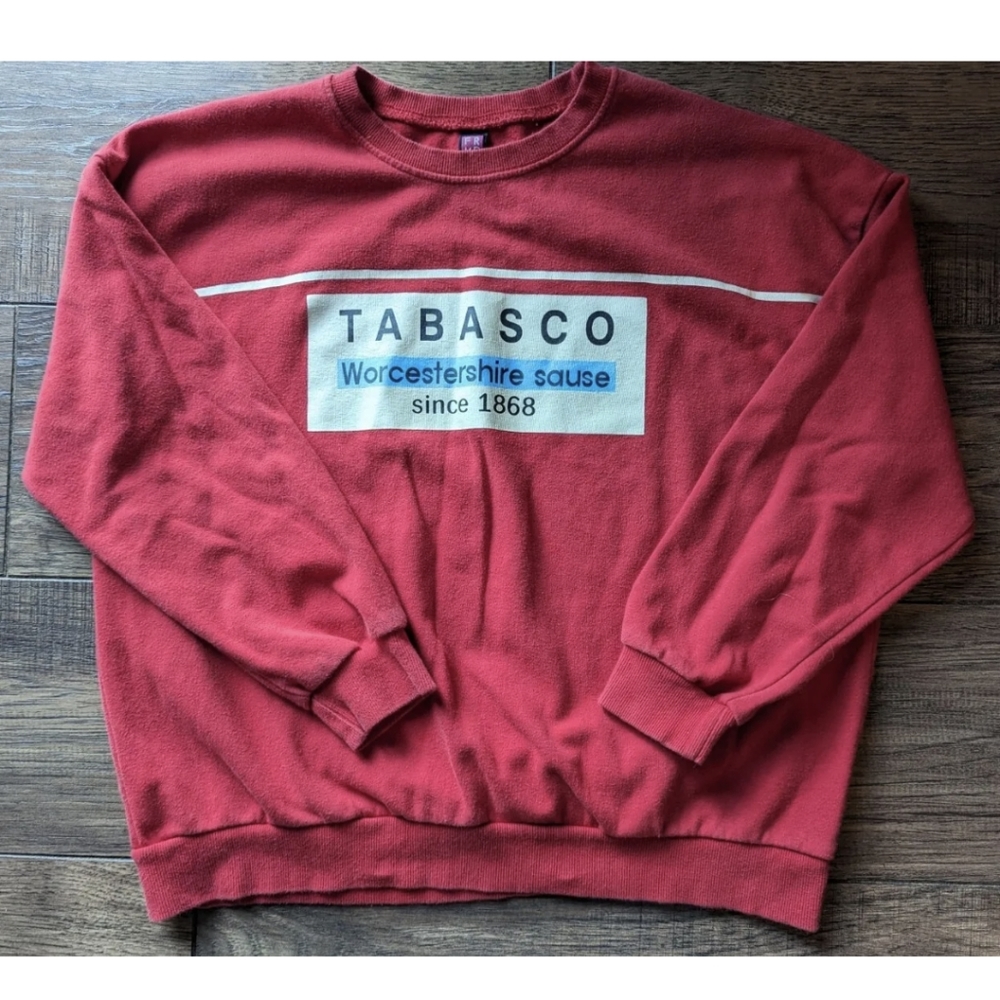 FRMD Products Vintage Tabasco Red Sweatshirt Unisex Size Medium Made In Korea